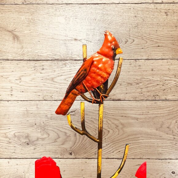 Red Robin Bird Metal Wall Hanger - Plant - Accessories - Crafts - Picture 7 of 7